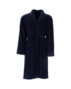 Мужской халат Barron, идеально подходит для сауны и спа, гостиничный халат, утренний халат 1 шт., с шалевым воротником, ромбовидный узор, Marine blau Vossen
