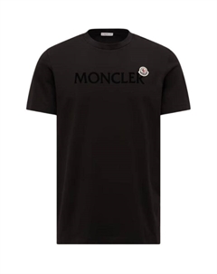 Футболка с логотипом на заплатке, черный Moncler