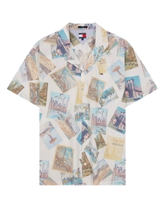 Рубашка мужская белая с принтом YBL Tommy hilfiger