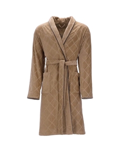 Мужской халат Barron, идеально подходит для сауны и спа, гостиничный халат, утренний халат 1 шт., с шалевым воротником, ромбовидный узор, коричневый Vossen