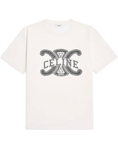 Свободная футболка с круглым вырезом, белый Celine