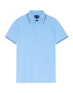 Поло мужское светло-голубое SS22 Emporio armani
