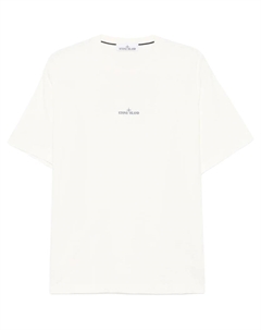 Футболка с принтом логотипа, белый Stone island