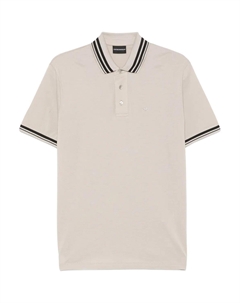 Хлопковая поло, светло-коричневый Emporio armani