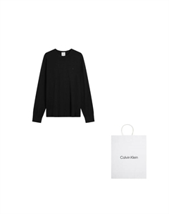 Джемпер с вышитым логотипом, черный Calvin klein