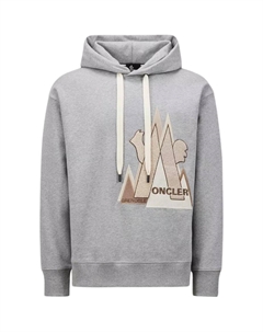 Худи с принтом логотипа на шнурке, серый Moncler