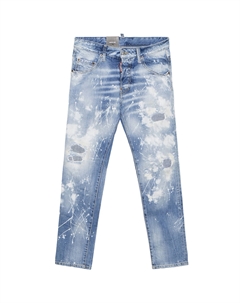 Потертые узкие джинсы, светло-голубой Dsquared2