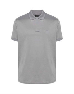 Поло с логотипом из хлопка, серый Emporio armani