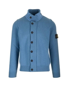 Кардиган с вязаным логотипом, синий Stone island