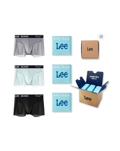 Мужские трусы боксеры упаковка 3 штуки, черный Lee
