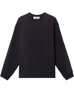 Свитшот с вышитым логотипом, черный Stone island