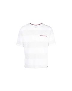 Rugby Stripe Crewneck T Shirt, белый Thom browne