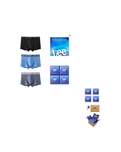 Мужские трусы боксеры упаковка 3 штуки, черный Lee