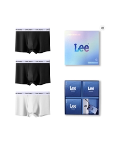 Мужские трусы 3 штуки, подарочный набор, белый Lee