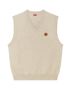 Безрукавный свитер с круглым вырезом, бежевый Kenzo