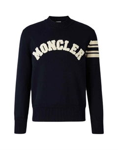 Логотипный свитер с детализацией, синий Moncler