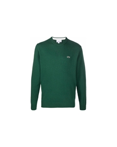 Шерстяной свитер с круглым вырезом, зеленый Lacoste