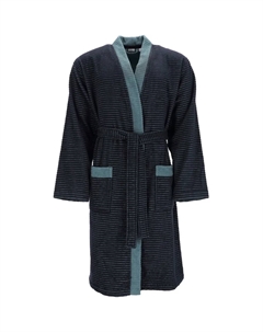 Мужской халат Double Stripe, идеален для сауны и спа, гостиничный халат, утренний халат 1 шт., кимоно-халат с двусторонней отделкой, темно-синий Esprit
