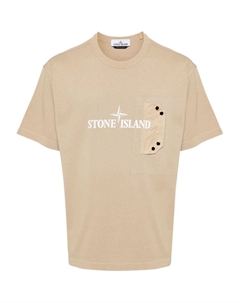 Футболка с принтом логотипа, бежевый Stone island
