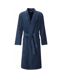 Мужской халат Адам, идеально подходит для сауны и SPA, гостиничный халат, утренний халат 1 шт., велюр, кимоно-форма, темно-синий Egeria