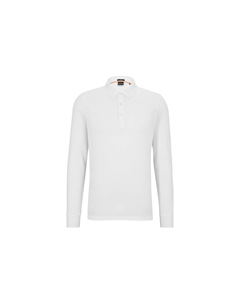 Хлопковая поло с логотипом, белый Hugo boss