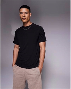 Свободная тренировочная футболка свободного кроя черного цвета 4505