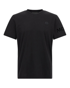 Футболка с логотипом на заплатке, черный Moncler