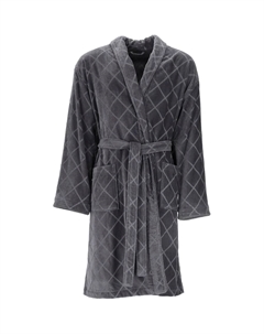 Мужской халат Barron, идеально подходит для сауны и спа, гостиничный халат, утренний халат 1 шт., с шалевым воротником, ромбовидный узор, графит Vossen