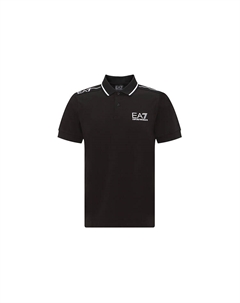 Поло EA7 SS24 мужское черное Emporio armani