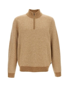 Полу-застежка вязаный джемпер, хаки Hugo boss