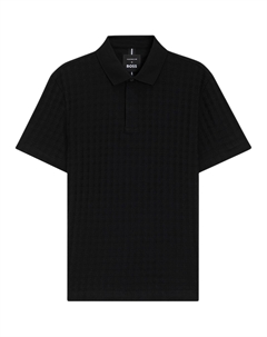 Текстурированная поло Boss, черный Hugo boss