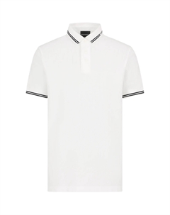 Поло с полосатым краем, белый Emporio armani