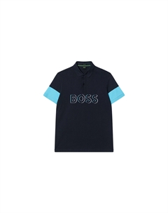 Поло с логотипом и резинкой, темно-синий Hugo boss