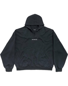 Хлопковый худи с логотипом, черный Balenciaga