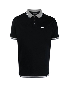 Поло с вышитым логотипом, синий Emporio armani