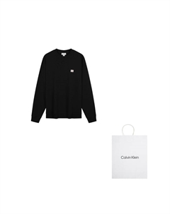 Свитшот с логотипом на груди, черный Calvin klein