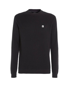 Джемпер с аппликацией логотипа, черный Calvin klein