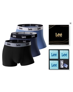 Мужские трусы боксеры упаковка 3 штуки, синий Lee