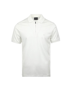 Поло с логотипом на заплатке, белый Emporio armani