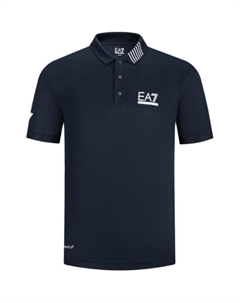 Поло EA7 SS24 мужское темно-синее Emporio armani
