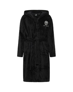 Халат с капюшоном для мужчин из мягкого хлопка 1 шт., MADE IN GREEN по стандарту OEKO-TEX, черный Carlo colucci