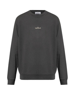 Свитшот с принтом логотипа, серый Stone island