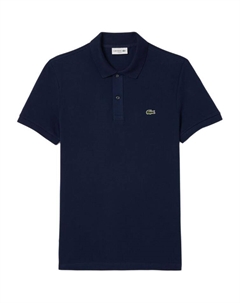 Поло с логотипом на заплатке, синий Lacoste