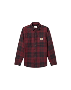 Рубашка мужская красная черная клетка Carhartt wip