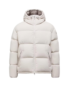 Пуховик короткий с капюшоном, серый Moncler