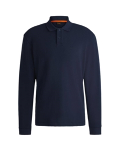 Длинный рукав вязаное поло, синий Hugo boss