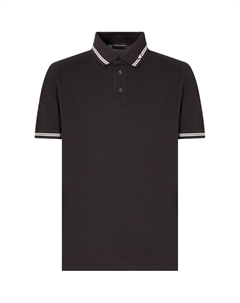 Поло с отделкой, темно-серый Emporio armani