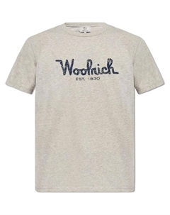 Футболка с вышитым логотипом, серый Woolrich
