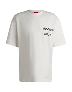 Футболка с гоночным принтом, белый Hugo boss
