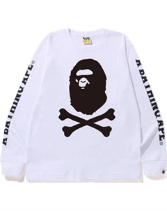 Bape Crossbone лонгслив, белый A bathing ape®